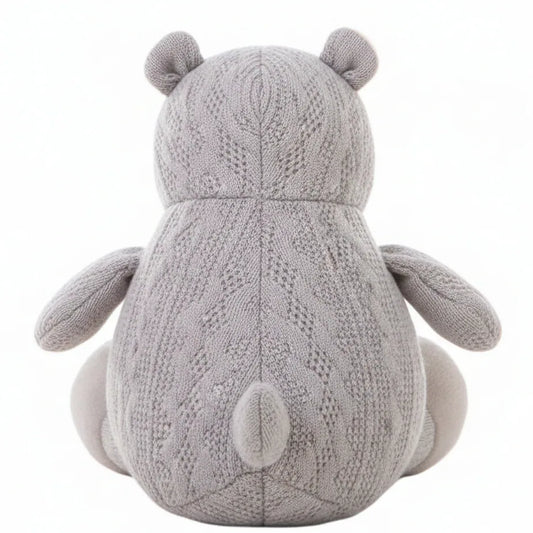 Peluche de hipopótamo gris suave