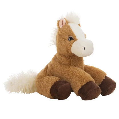 Caballo de peluche marrón con tacto suave
