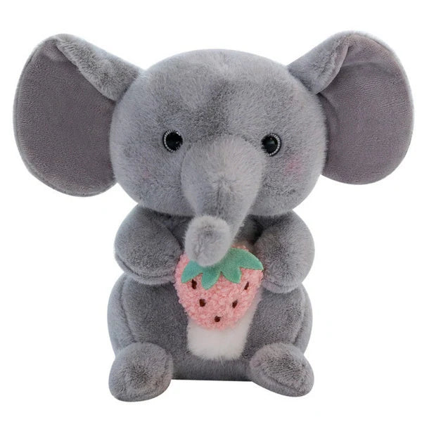 Elefante de peluche con fresa kawaii