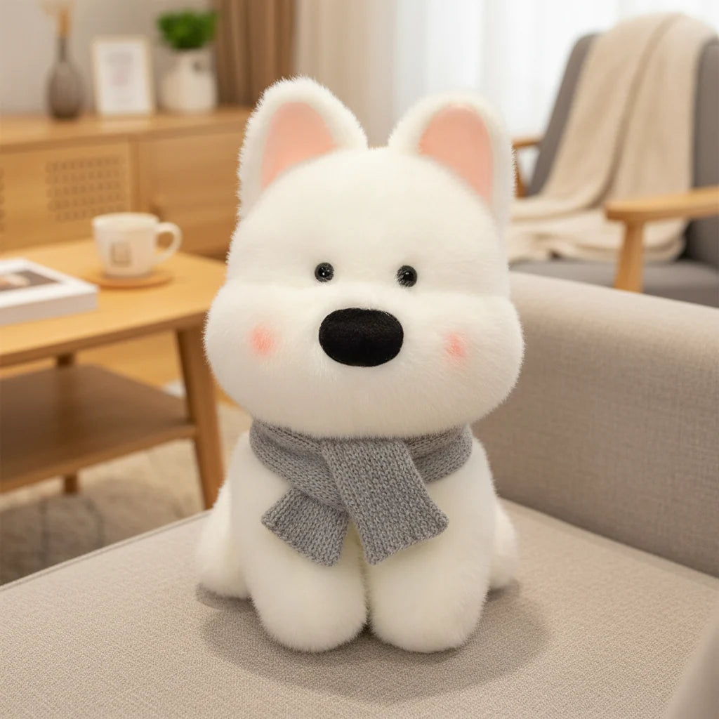 Peluche Perro Blanco – 35cm