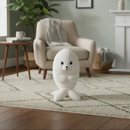 Foca de peluche blanca para niños