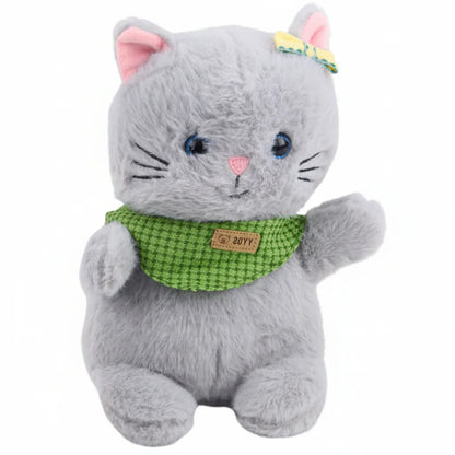 Gato de peluche con bufanda