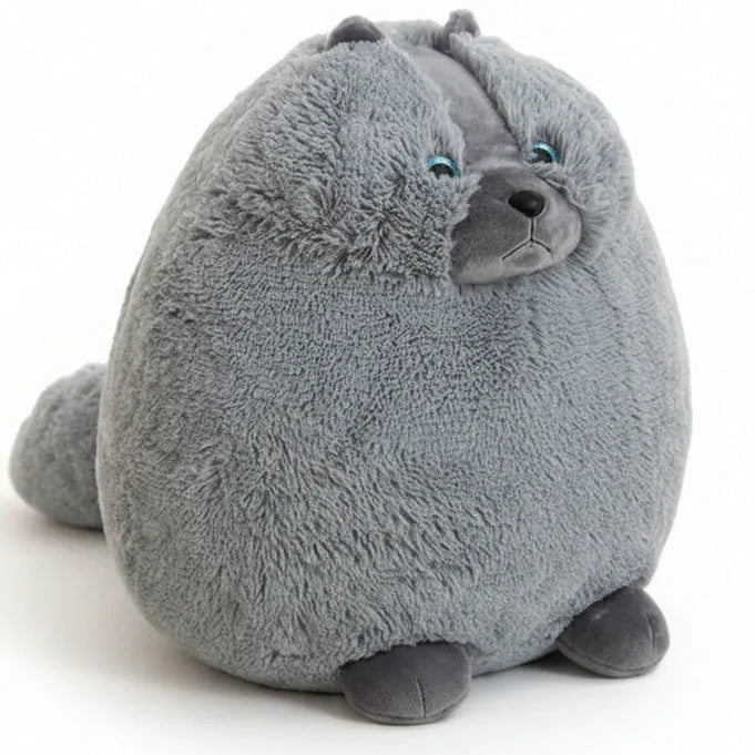 Gato redondo de peluche kawaii