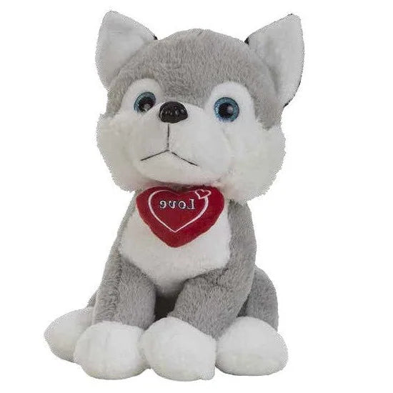 Husky de peluche con pañuelo