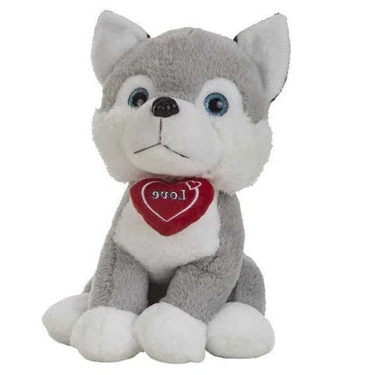 Husky de peluche con pañuelo