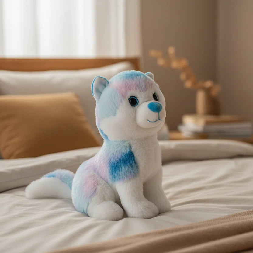 Husky de peluche multicolor