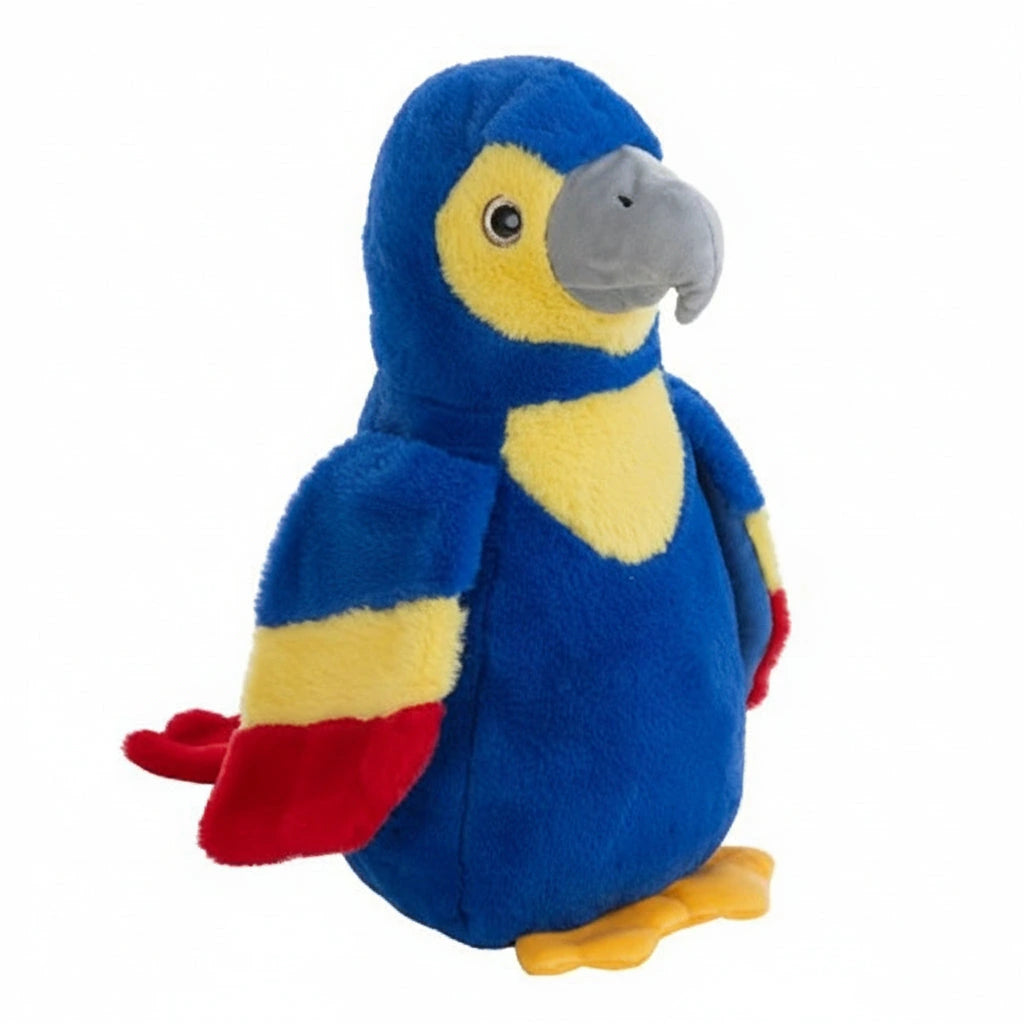 Loro azul de peluche