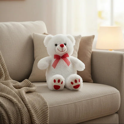 Osito de peluche blanco y tierno