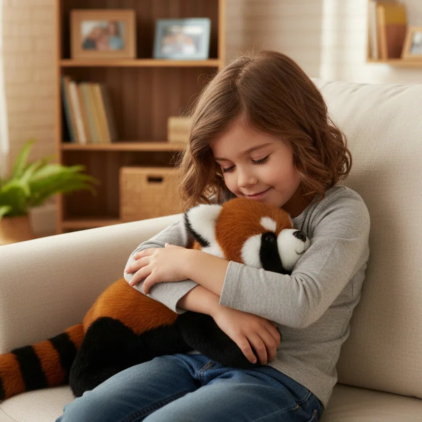 Peluche animal del bosque panda rojo