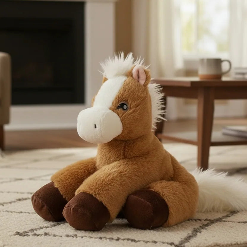 Peluche caballito marrón para regalar a niños
