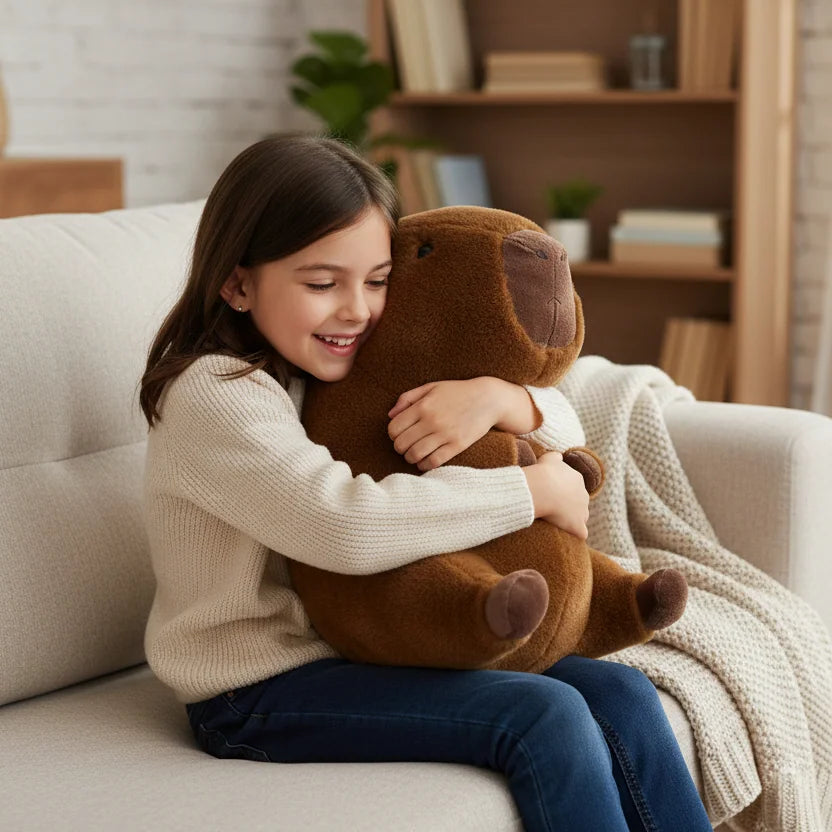 peluche capibara marron