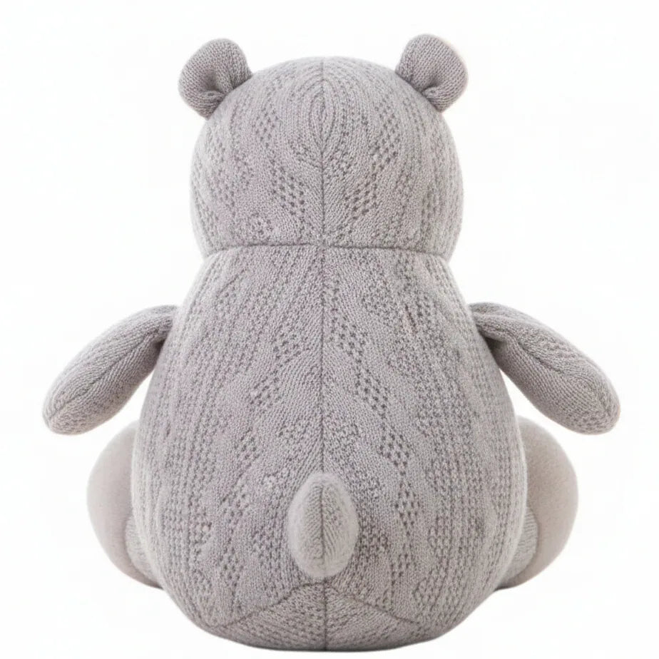 Peluche de hipopótamo gris suave