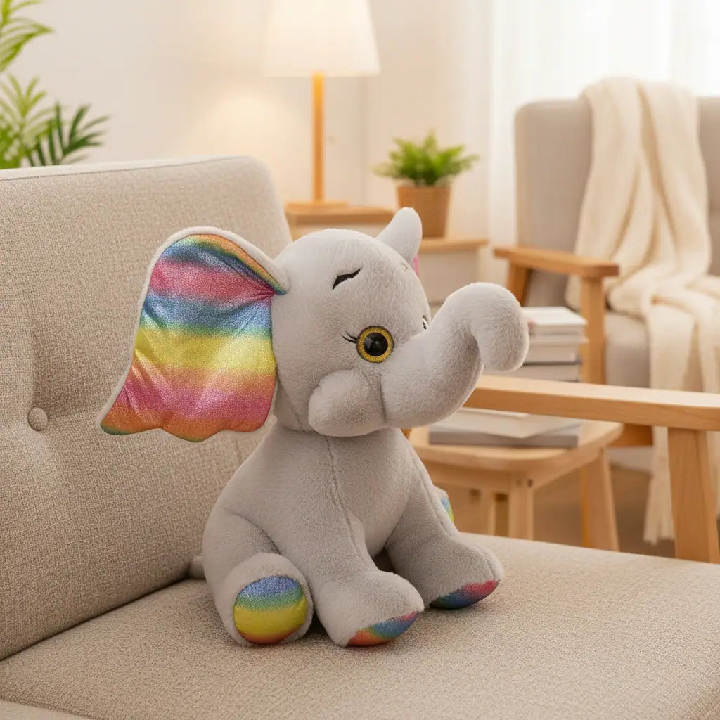 Peluche elefante colorido para regalar