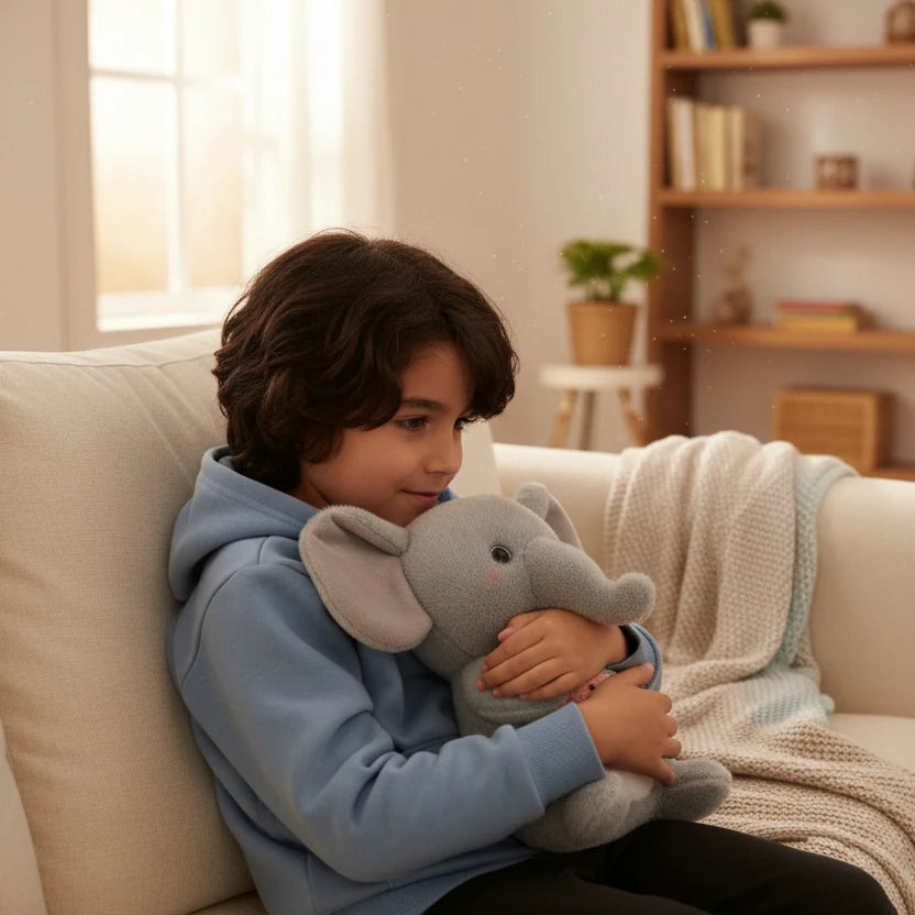 Peluche elefante gris para decoración infantil