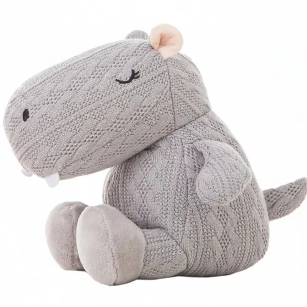 Peluche hipopótamo gris crochet