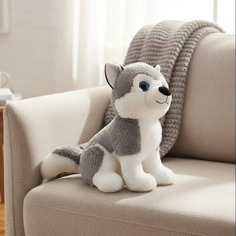 Peluche husky sentado para niños