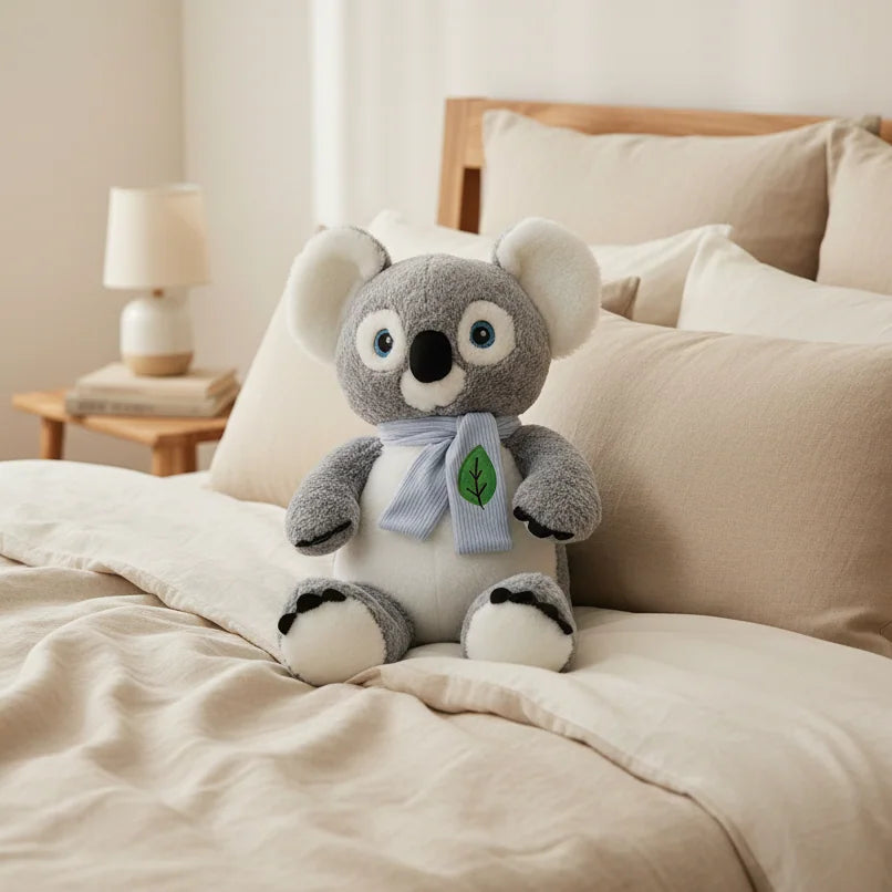 Peluche koala con hoja para regalar