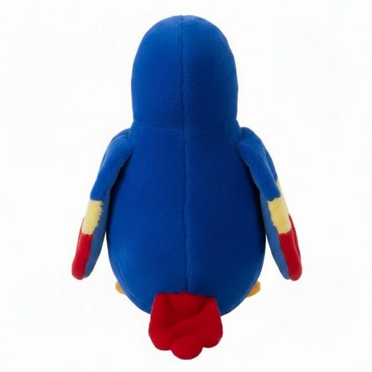 peluche loro azul suave