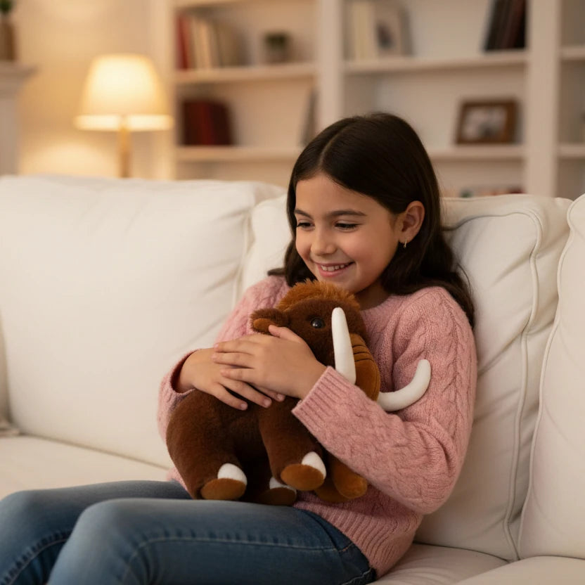 Peluche mamut de animal prehistórico