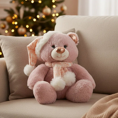Peluche osito con gorro de Navidad