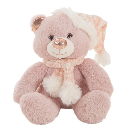 Peluche osito rosa de Navidad