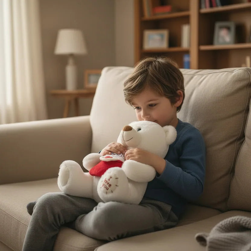 Peluche oso blanco para niños
