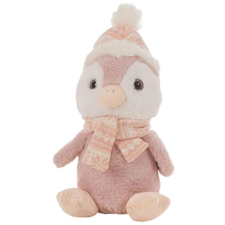 Peluche pingüino rosa suave