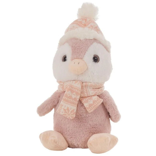 Peluche pingüino rosa suave