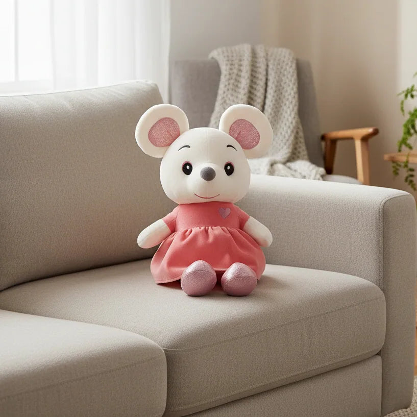 Peluche rata rosa para habitación infantil