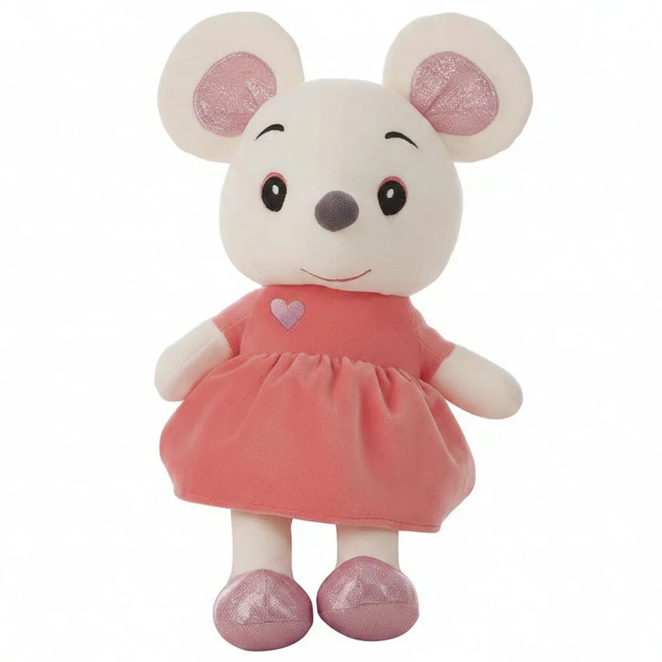 Peluche ratón rosa con vestido