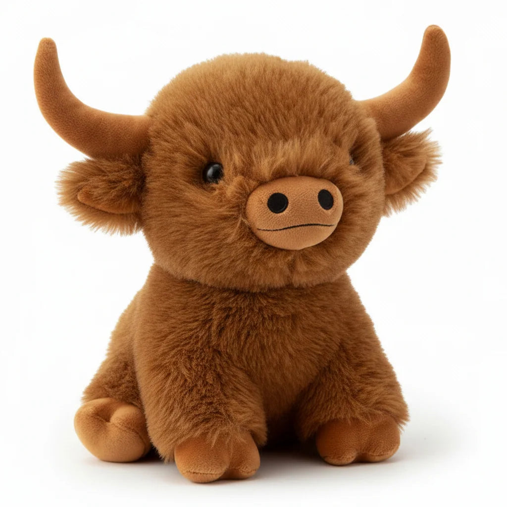 Peluche toro marrón con cuernos
