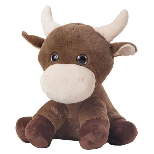 Peluche vaca marrón suave