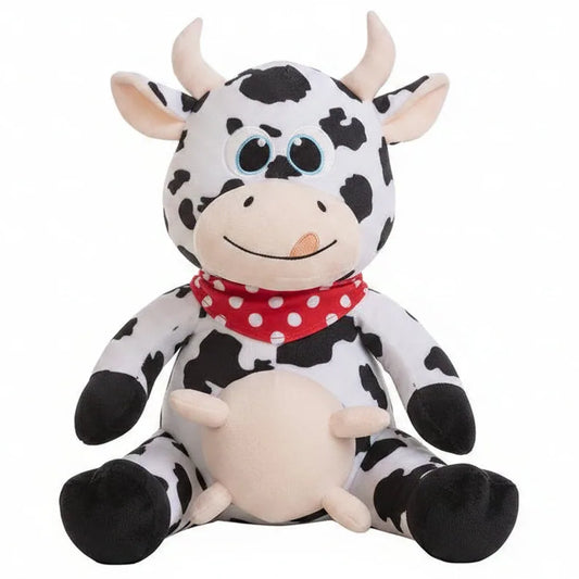 Peluche vaquita blanca y negra