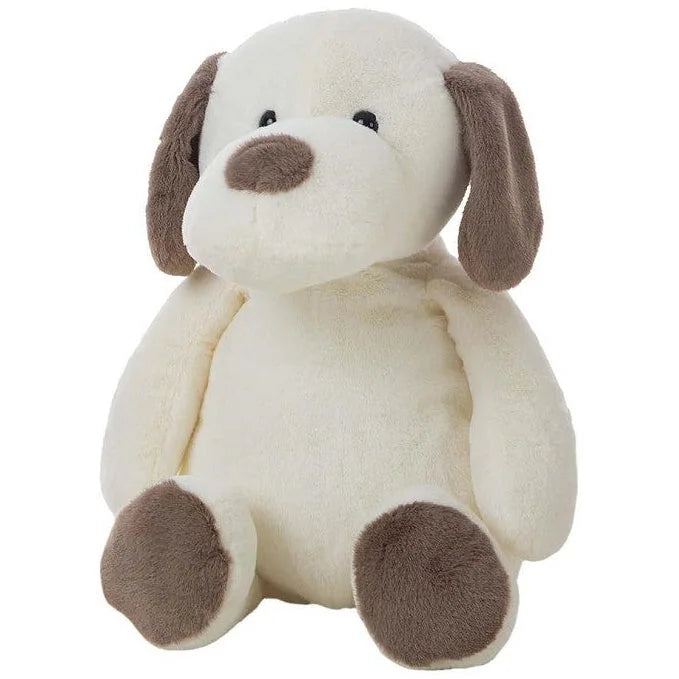 Perro de peluche blanco y marrón