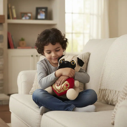 Peluche Pug Corazón – 25cm